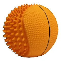 Šuns žaislas, krepšinio kamuolys, lateksas, oranžinis, 10 cm