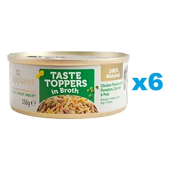 APPLAWS Taste Toppers Vištienos krūtinėlė, moliūgai, žirneliai sultinyje 6x156 g