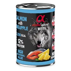 ALPHA SPIRIT WET konservas su lašiša ir ananasais 400g 6vnt