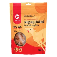 MACED Vištienos ir ryžių kubeliai šunims 500g