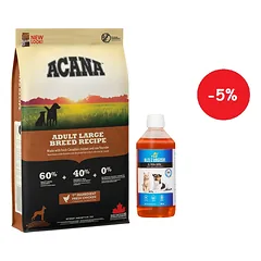 ACANA HERITAGE Adult Large Breed 11,4kg + LAB V Lašišų aliejus šunims ir katėms 500ml