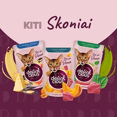DELICKCIOUS konservuotas pašaras su ėriena ir vištiena suaugusioms katėms, 85 g — 5 nuotrauka