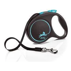 Inercinis pavadėlis šunims - Trixie Flexi Black Design, Juostinis pavadėlis, L, 5 m, (50 kg)