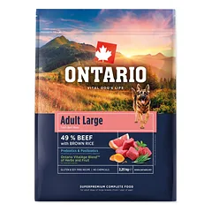 Ontario Adult Large Beef & Brown Rice sausas maistas dideliems šunims su jautiena ir rudais ryžiais, 2,25 kg