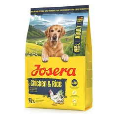 JOSERA Chicken with Rice Adult 3kg lengvai virškinama maisto produktas vidutinio ir didelio dydžio veislėms