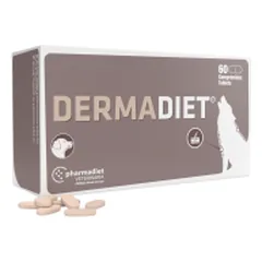 Pharmadiet Dermadiet papildai šunims, esant maisto medžiagų trūkumui odoje, 60 tablečių