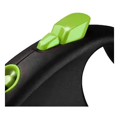 FLEXI Black design M tape automatinis pavadėlis šunims iki 25kg, juosta 5m, žalias — 3 nuotrauka