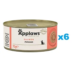 APPLAWS Cat Adult Mousse Salmon putėsiai su lašiša 6x70 g