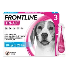 Frontline Tri-Act M Užlašinamas tirpalas nuo erkių ir blusų šunims 10-20 kg N1
