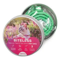 Biteless kačių antiparazitinis antkaklis, silikoninis, 38 cm