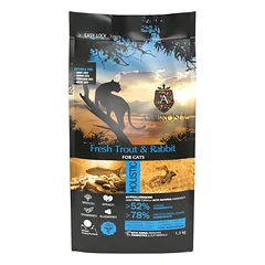 AMBROSIA Fresh Trout & Rabbit Sterilised begrūdis sausas maistas katėms su triušiena ir upėtakiu