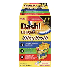CIAO Dashi delight šilkinis vištienos sultinys su tunu įvairių skonių 12 vnt