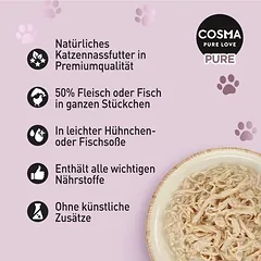 Cosma Pure drėgnas maistas katėms, ekonominė pakuotė 12 x 80 g — 2 nuotrauka