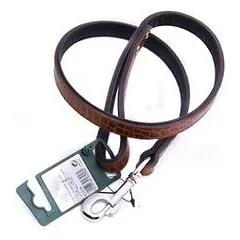 Hunter Leather leash Kroko 18/100 brown/black