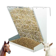 Šieno lovelis arkliams 71x32,5x68cm., sidabrinės spalvos