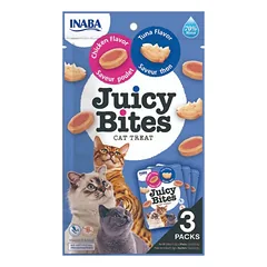 INABA Juicy Bites drėgni tuno ir vištienos skanėstai katėms 33,9 g (3x11,3 g)