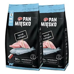 PAN MIŠKO Vištiena su upėtakiu katėms traškučiai S 2x1,6 kg