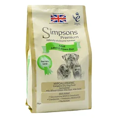 Simpsons Premium Adult Lamb & Rice - šunų maistas, ėriena ir ryžiai