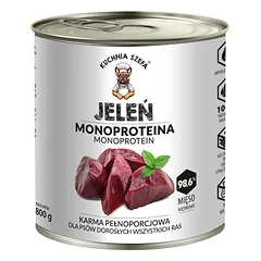 KUCHNIA SZEFA Monoproteina Elnias 800g drėgnas maistas šunims