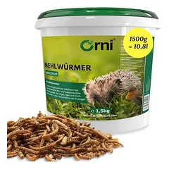 Orni džiovinti miltvabaliai – baltyminis vabzdžių pašaras laukiniams paukščiams ir ežiams, 0.5kg — 2 nuotrauka