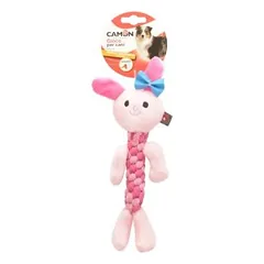 Garden Fun Camon pliušinis žaislas šuniui su pypsiuku ir virve, 20 cm