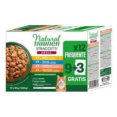 Natural Trainer Straccetti Adult juostelės padaže, drėgnas maistas katėms 12 x 85 g