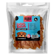 Bubu Pets rabbit sausages – triušienos dešrelės skanėstas šunims 500g
