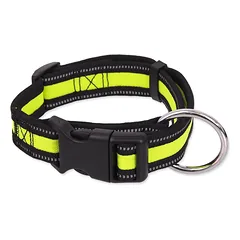 Dog Fantasy Collar Neoprene M antkaklis šunims su atspindinčiais elementais, 2 x 34–49 cm, laimo spalvos