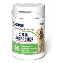 GiGi Strong Joints & Bones papildas šunims sąnariams ir kaulams, 30 tablečių