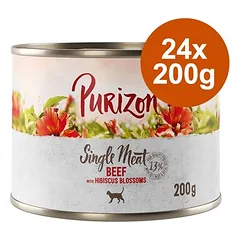 Purizon Single Meat drėgnas maistas katėms, ekonominė pakuotė 24 x 200 g