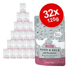 GRAU Adult begrūdis drėgnas maistas katėms, ekonominė pakuotė 32 x 125 g