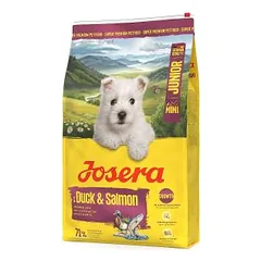 Josera MiniJunior sausas maistas mažų veislių jauniems šunims su antiena ir lašiša, 10 kg