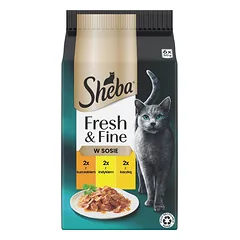 SHEBA Fresh & Fine 6x50 g drėgnas kačių maistas su vištiena, kalakutiena ir antiena