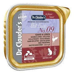 DR. CLAUDER’S drėgnas maistas katėms su žąsiena ir kepenimis padaže 100g