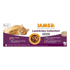 IAMS Advanced Nutrition Senior 7+ Land & Sea Collection padaže, drėgnas maistas katėms — 2 nuotrauka