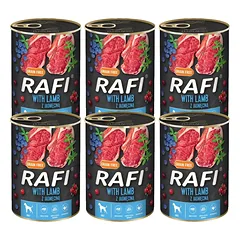 DOLINA NOTECI RAFI su ėriena drėgnas ėdalas šunims 6x800 g