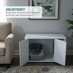 Kačių tualeto namelis Relaxdays, 85 × 50 × 49 cm — 3 nuotrauka