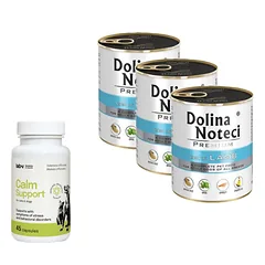 Dolina Noteci Premium su eriena 3x800 g + LAB-V Calm Support - streso ir elgesio sutrikimų simptomų palaikymas 45 kapsulės