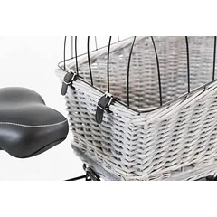 Trixie Bicycle Basket With Lattice For Rack šunų dviračio krepšys iš vytelių ir metalo, pilkas, 35x49x55 cm — 4 nuotrauka