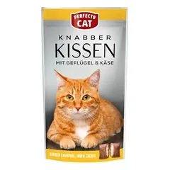 Perfecto Cat traškios pagalvėlės su kreminiu sūrio įdaru 50 g nuotrauka