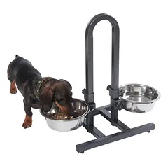 zooplus Exclusive U formos šunų baras su 2 nerūdijančio plieno dubenėliais, Dideliems 26–45 kg — 4 nuotrauka