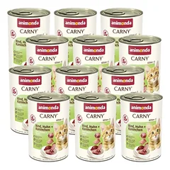 ANIMONDA Carny Kitten skonis: jautiena, vištiena ir triušiena 12x400g 
