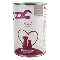 Herrmann´s Kreativ-Mix gryna mėsa / ekologiška gryna mėsa, drėgnas maistas katėms 6 x 400 g