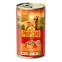 Konservai šunims PROPESKO Beef and chicken dog in sauce, pieces su jautiena ir vištiena, 1240 g