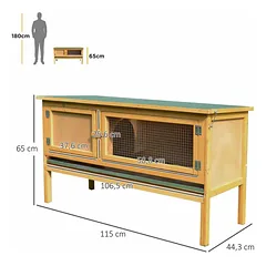 Triušių narvas, 2 durys, 115 × 44,3 × 65 cm — 3 nuotrauka