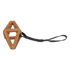 Trixie CityStyle Rhombus On A Rope Bungee TPR žaislas šunims su amortizatoriumi, 18 cm rombas, 38 cm bendras ilgis