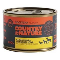 COUNTRY&NATURE Šlapias maistas be grūdų - elniena su spanguolėmis 410 g