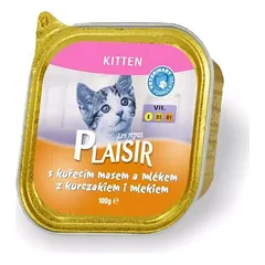 Plaisir cat jauniems kačiukams viščiukas konservas 100 g
