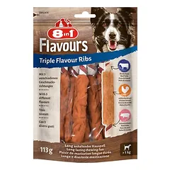 8in1 Triple Flavour Ribs kramtomosios lazdelės, skanėstai šunims