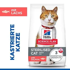 Hill's Science Plan Adult Sterilised su lašiša, sausas maistas katėms, 5 - 9,9 kg — 3 nuotrauka